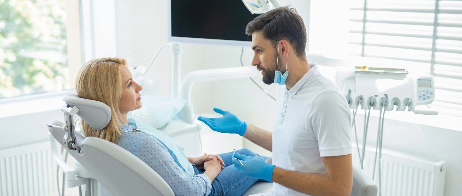 Dentist with patient