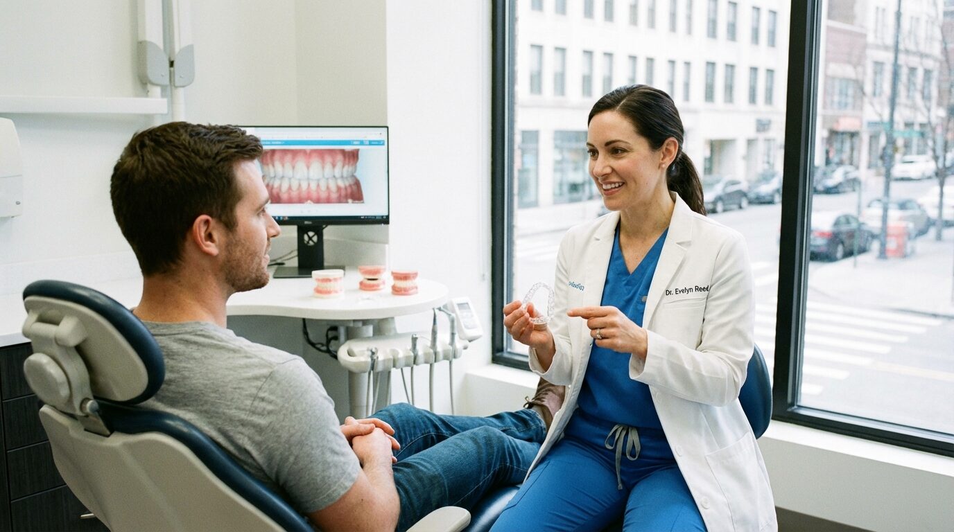 dentist with patient Invisalign